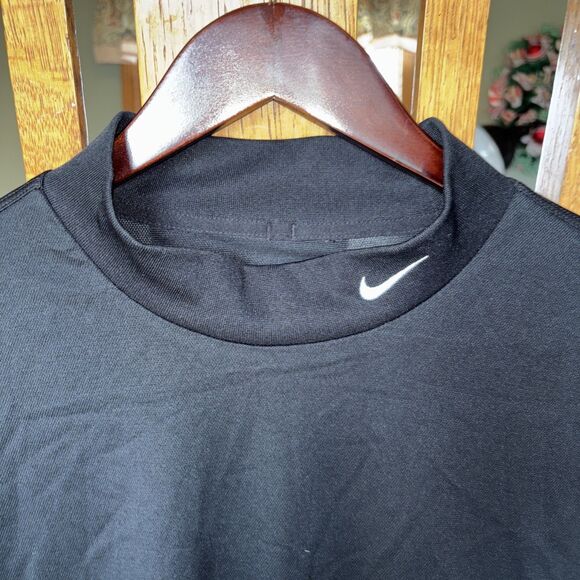 Nike Golf Dri-Fit Black Long Sleeve Mock Turtle Neck Size XXL - Picture 2 of 4